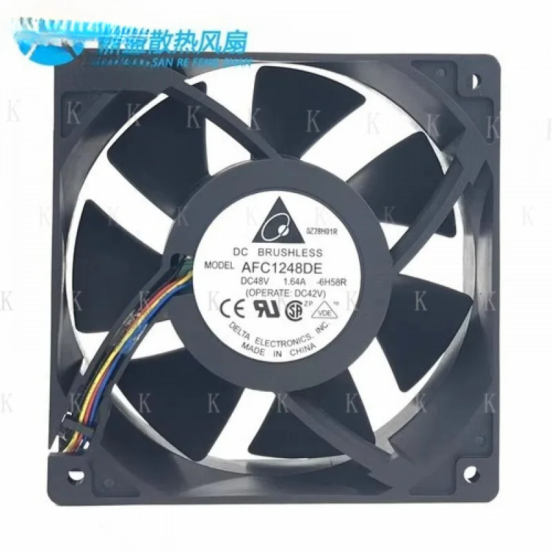 

C FOR Delta AFC1248DE 12038 DC48V 1.64A 12CM 4-Wire PWM Cooling Fan