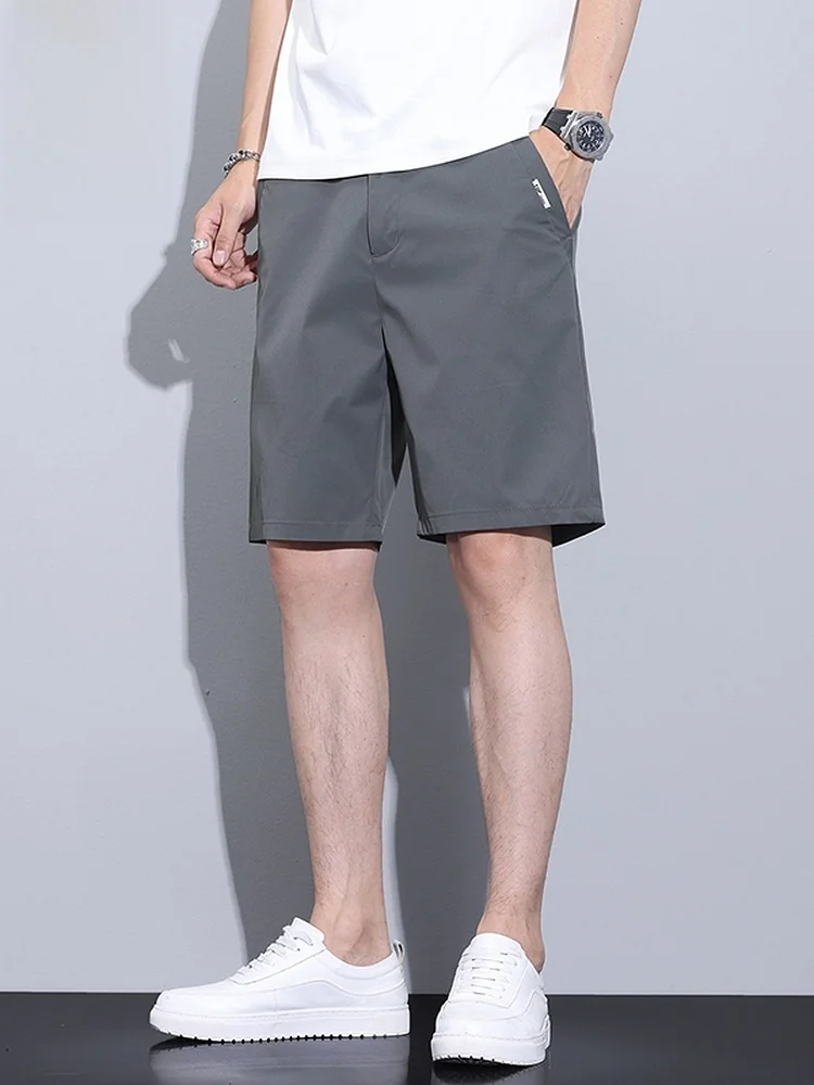 

Summer Men's Casual Loose Straight Five-Quarter Pants Faionable Youthful Vitali Sle Anti-Wrinkle Thin Pure Color