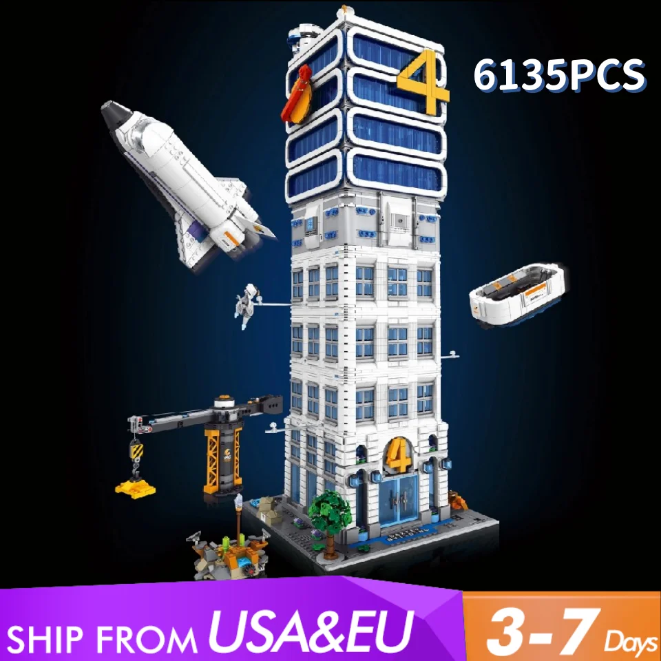 

6135 шт., набор зданий «Четыре героя башни», городской магазин, архитектура, модульные здания, блоки, сборка, модель, комплект, подарок для взрослых