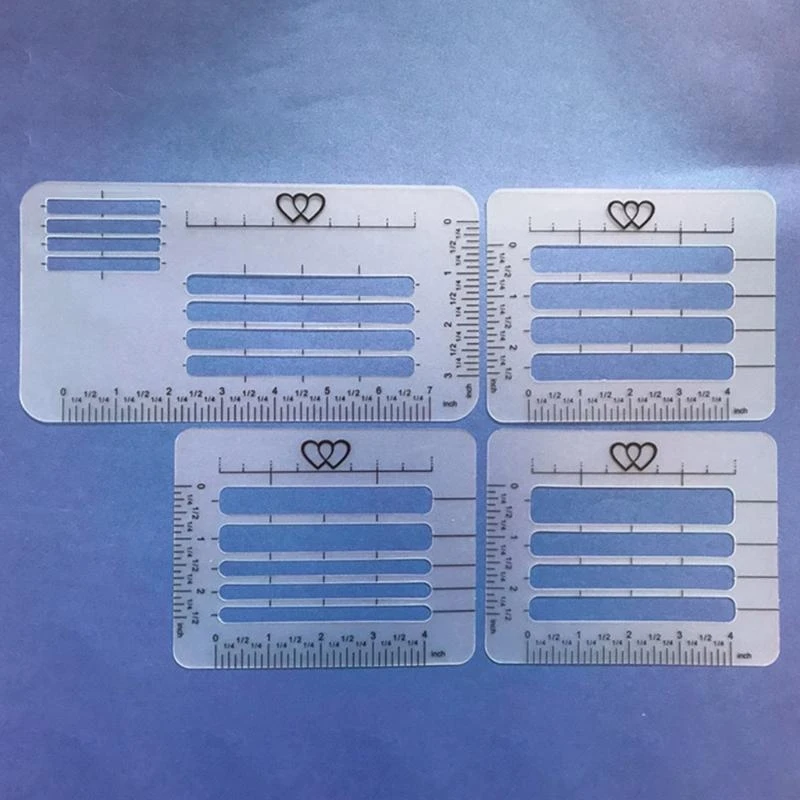 Picture 6: 4 Pcs Craft Addressing Guide Notebook Multi-use Letter Envelope Stencil Set Templates Rulers Diary Greeting Card