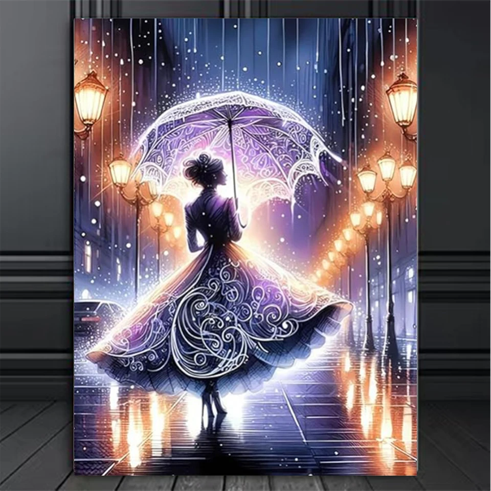 

Ladies' Purple Diamond Art Set Love Diamond Painting Set 5D Round Square Diamond Painting Craft Art Home Wall Decoration