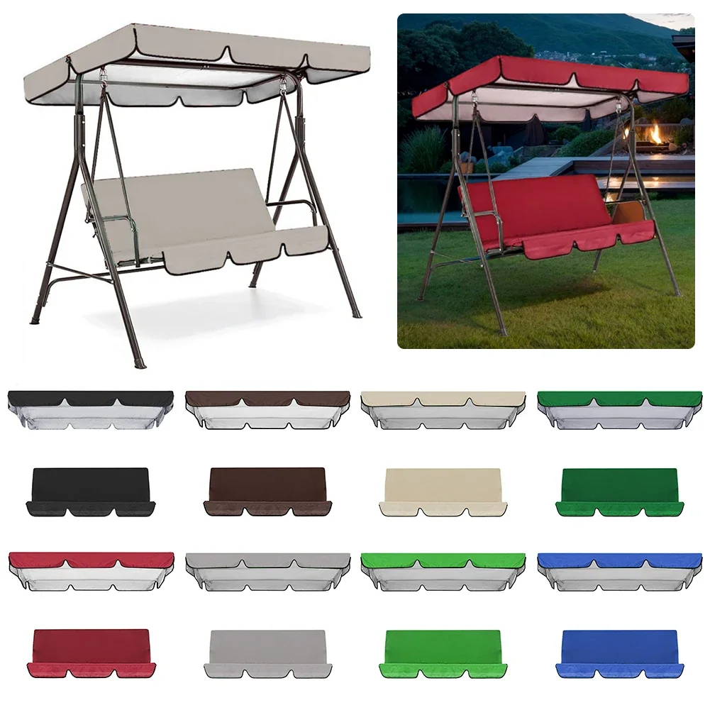 Garden Swing Seat Replacement Canopy Waterproof Swing Top Cover Sun Shade Awning Cover for Patio Swing Garden Swing Outdoor