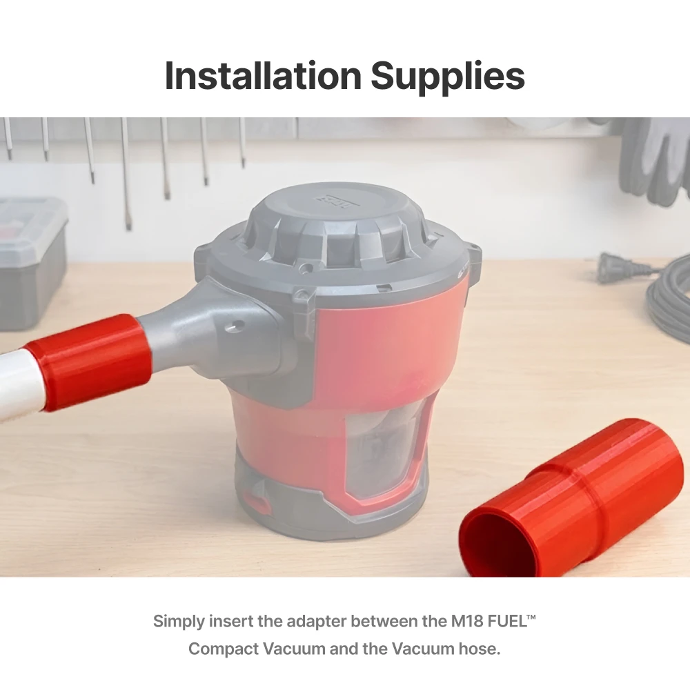 Vacuum Adapter for Milwaukee 0882-20 M18 Cordless Vacuum Cleaner Accessory Tool Compatible with Various Models