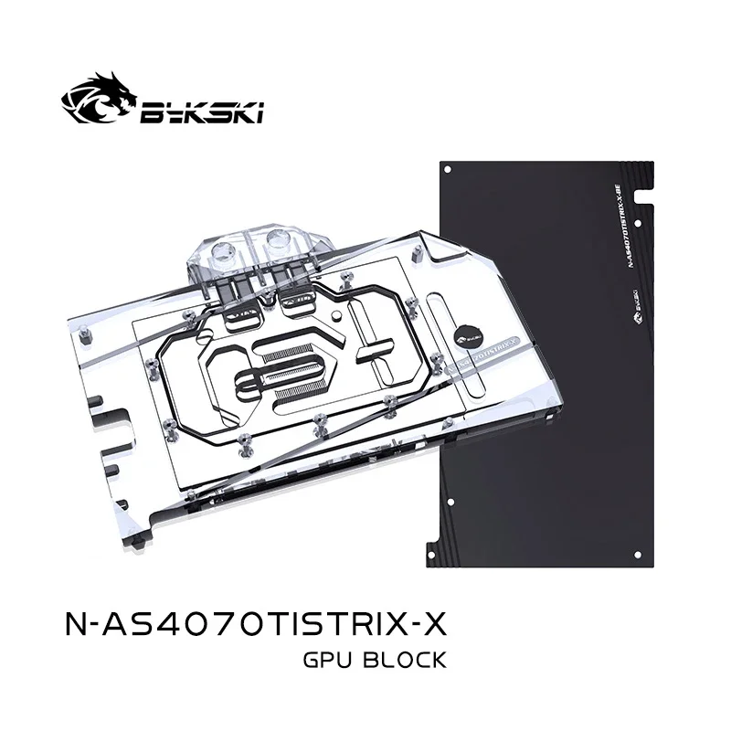 Bykski GPU-blok voor ASUS ROG Strix GeForce RTX 4070 Ti O12G GAMING videokaart waterkoeling / radiator N-AS4070TISTRIX-X