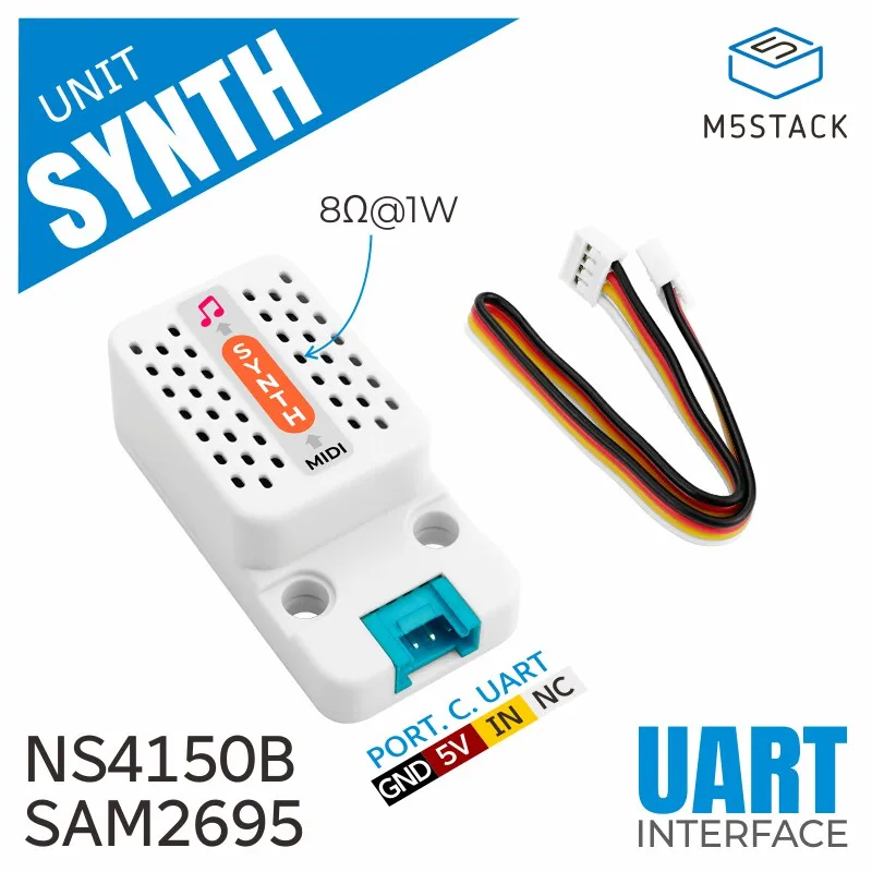 

Официальный аудиосинтезатор M5Stack Unit Synth SAM2695: Многоканальный источник звука с выходом MIDI-протокола, музыкальное технологическое устройство