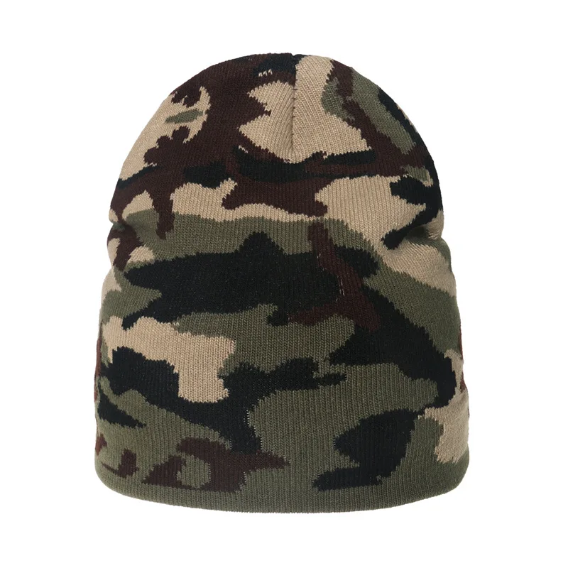 Women's Camouflage Knitted Hat Men Cry Caps Autumn/winter Warm Street Style Casual Beanie Beanie Caps