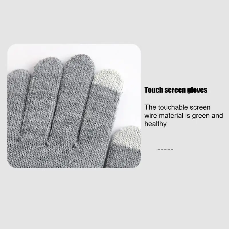 Heated Gloves For Men Rechargeable Full Finger Heated Touchscreen Gloves Knitted Warming Gloves Removable Washable Laptop Gloves