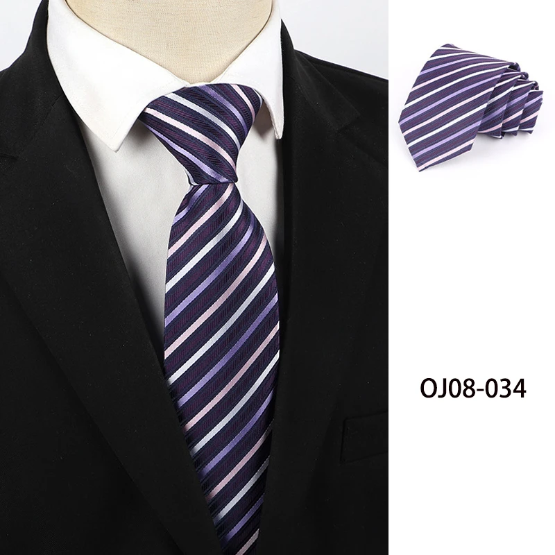 Corbata de moda para hombre de 8cm, ropa Formal clásica a rayas, traje de negocios, Corbata Jacquard para boda, Corbata diaria para hombre, regalo