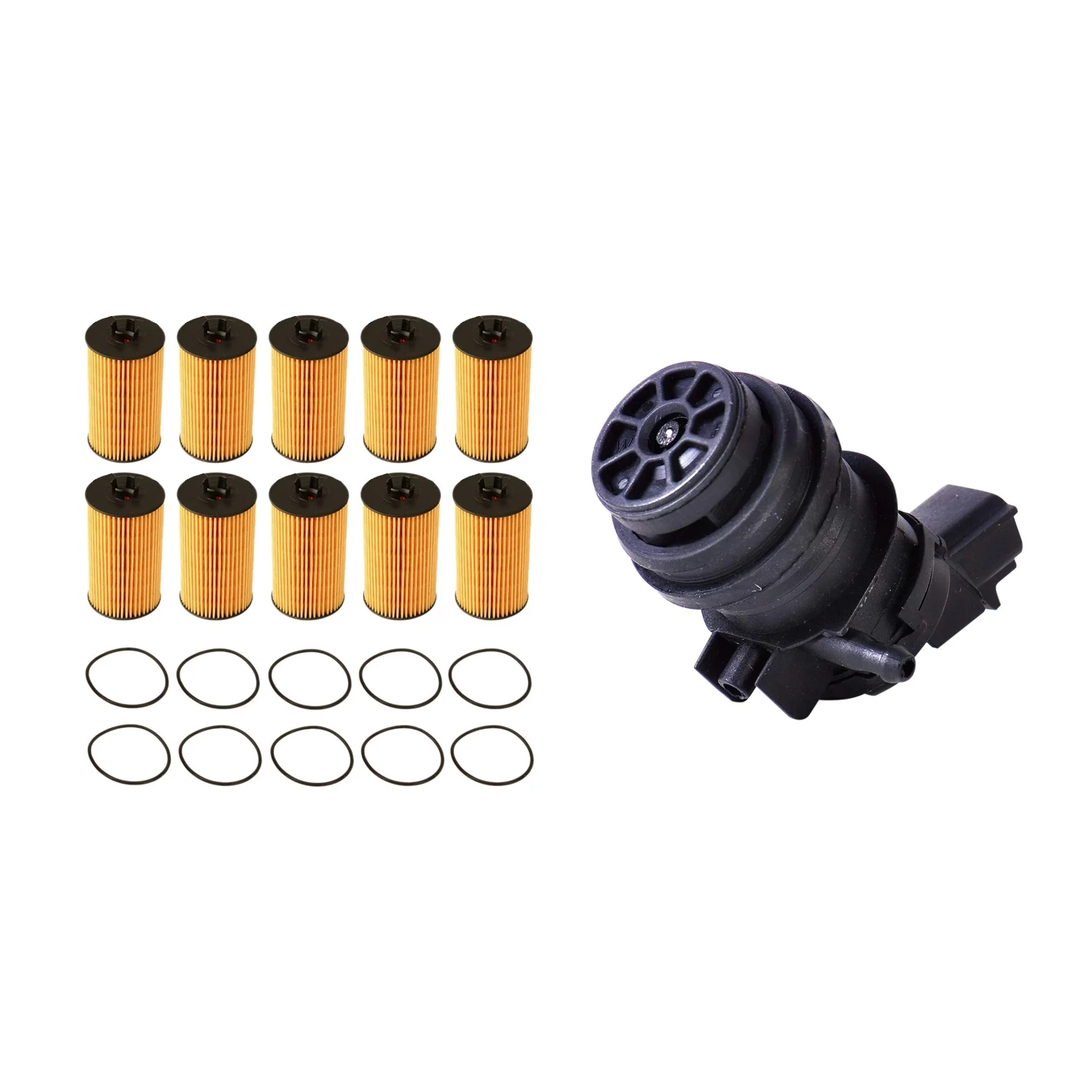 

A30M-10X Oil Filters For Chevy Aveo Cruze Sonic Trax & 1X Windshield Washer Pump For Toyota Camry Corolla Highlander RAV4
