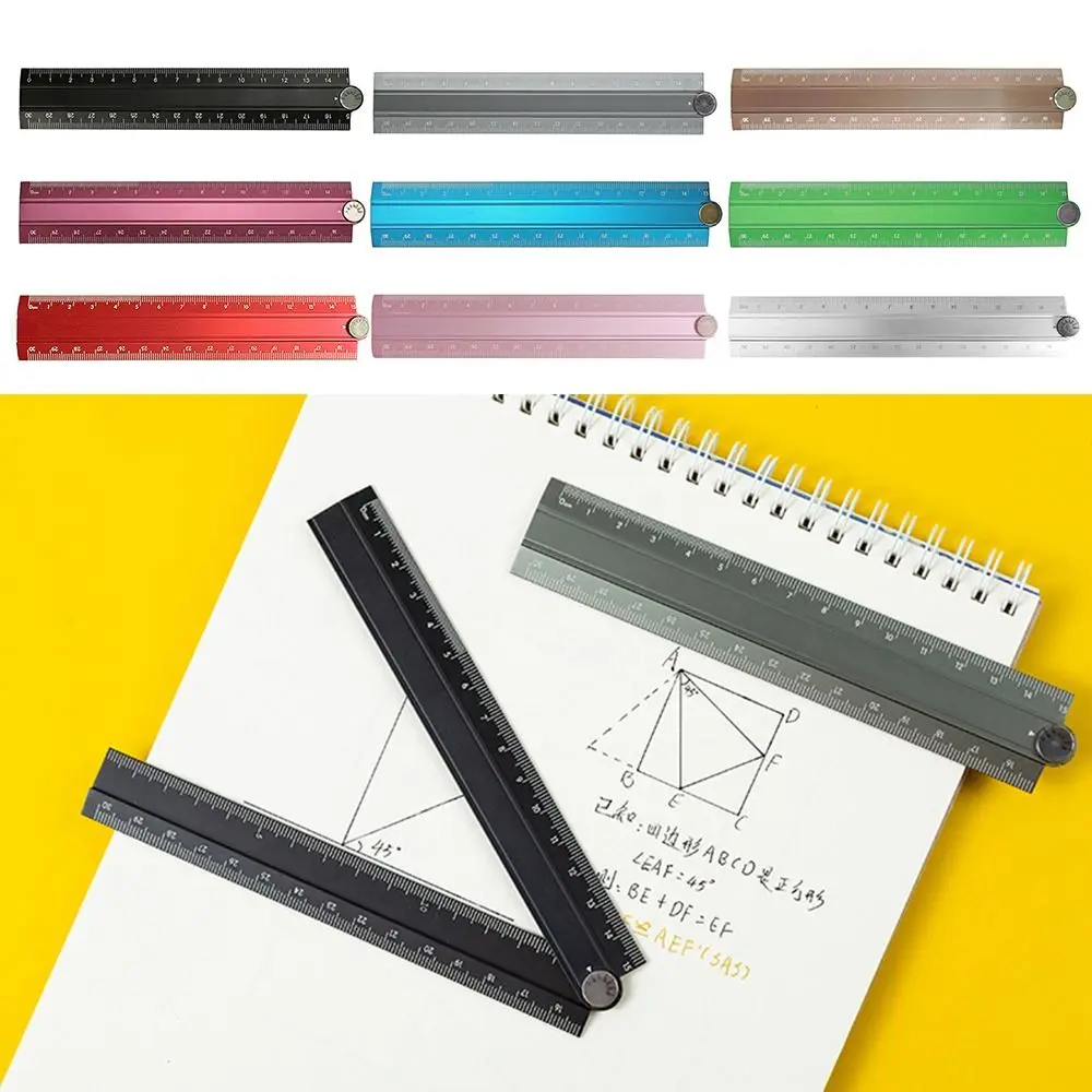 High Quality 30cm Folding Ruler Drawing Measuirng Tool Multifunctional Straight Ruler Aluminum Alloy Stationery Ruler Students