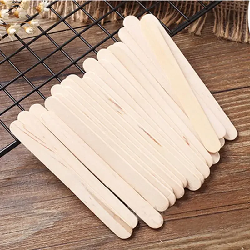 50Pcs/Lot Wooden Craft Ice Cream Sticks Pop Popsicle Sticks Natural Wood Cake Tools DIY Kids Handwork Art Crafts Toys Ice Mold