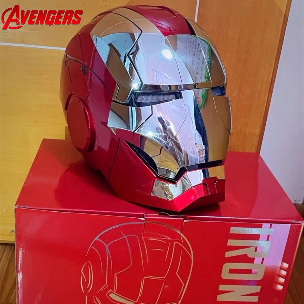 Marvel Iron Man Mk5 Helmet Autoking 1/1 Remote And Voice Control Iron Man Automatic Helmet Mask With Led Light Figure For Boys