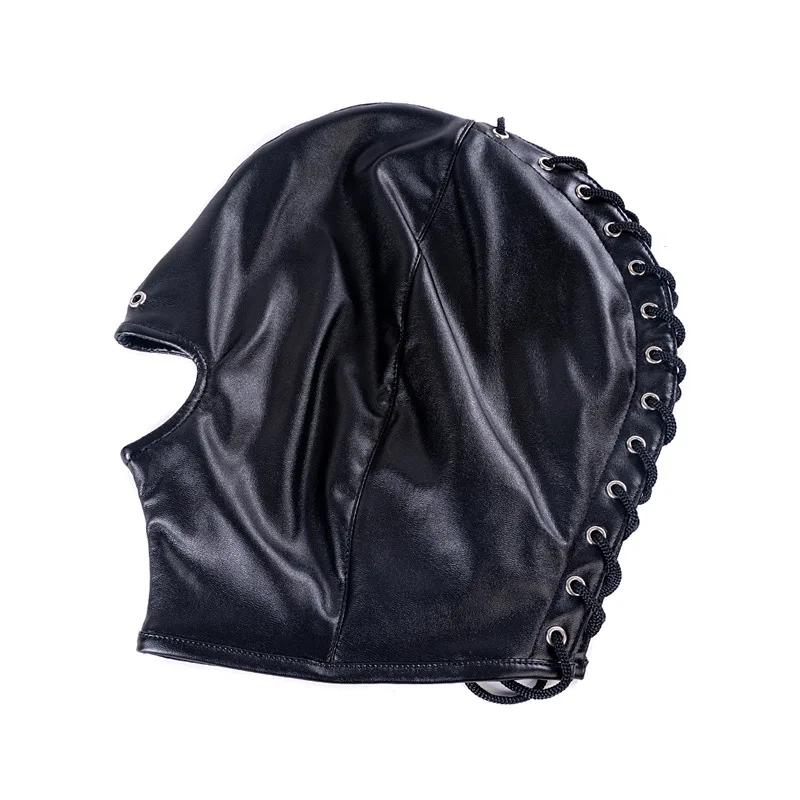 4 Style Leather Fetish Head Hood for Women Sexy Black Cosplay Mask for Women Men Party Role Games Hallow Performance Costumes