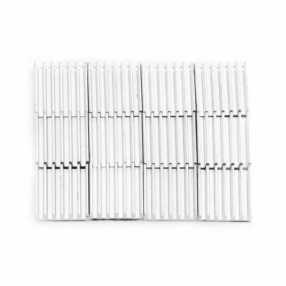 Cooling Heatsink Aluminum Kit 12PCS with Back 14x14x6mm for CPU GPU Semiconductor Power ICs and LED Lighting Equipment