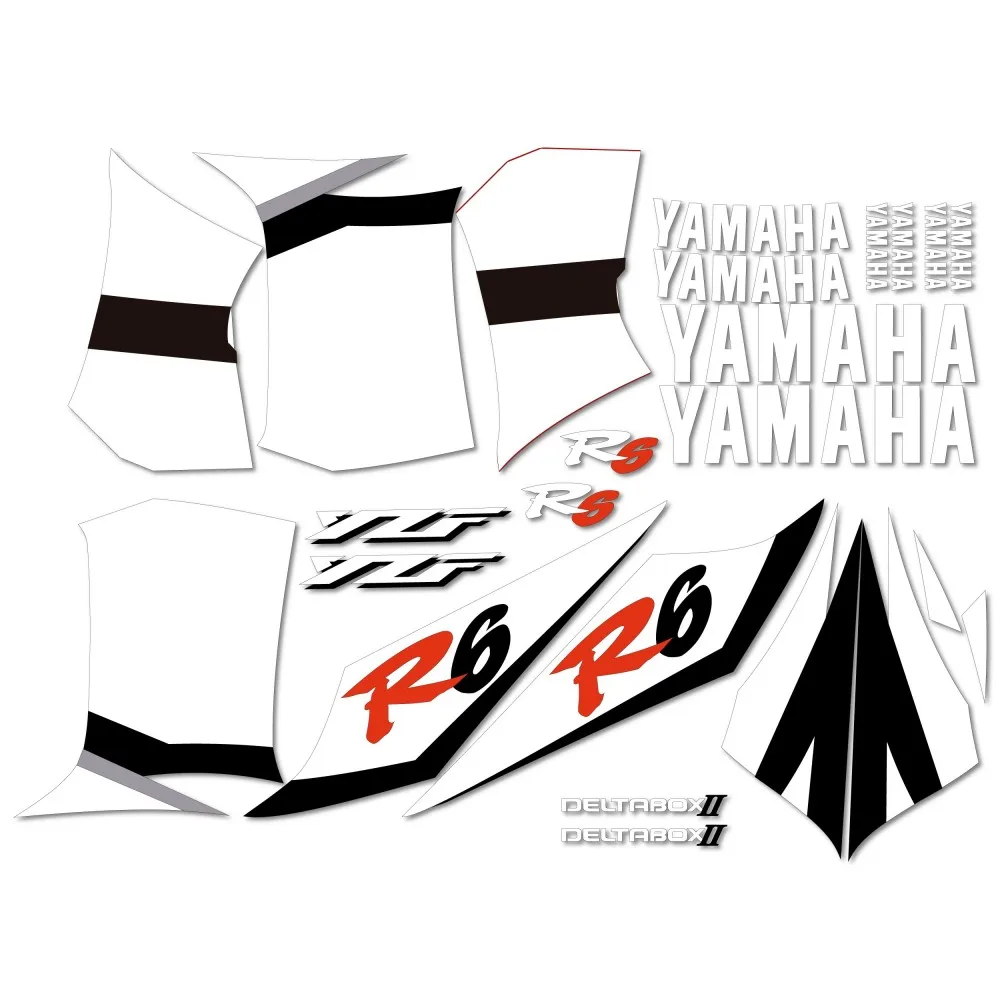 Motorbike road compatible sticker kit Red Yamaha YZF R6 2002