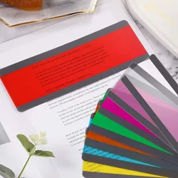 8 pezzi Aiutano con la dislessia per i bambini in cristallo scolastici Strisce di lettura guidate Strisce evidenziate Sovrapposizione colorata Evidenzia segnalibri