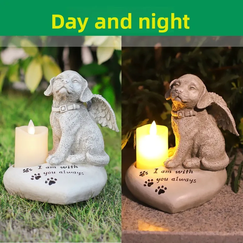 

Pet Gravestones New Pet Angel Dog Tombstone Creative Statue Resin Handicraft Outdoor Garden Animal Ornament Pets Memorials