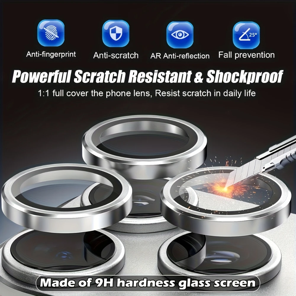 NNBILI 10pcs Ultra HD Full Cover Camera Lens Protector,for iPhone 18 17 16 15 14 13 12 11 Pro Max, Anti-scratch Lens Protectors view 5