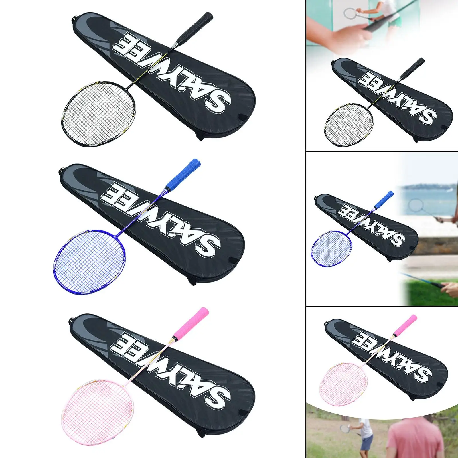 

Lightweight Badminton Racket 95G Outdoor Games Portable with Carrying Bag Replacement Badminton Equipment for Park Garden Gym