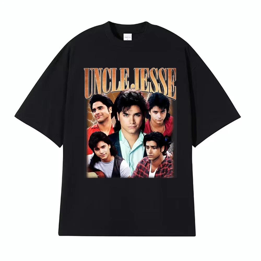 Uncle Jesse Full House Tribute Tee John Stamos 90s Vintage T-shirts for Men Women Gothic High Street 100% Cotton Comfort T Shirt