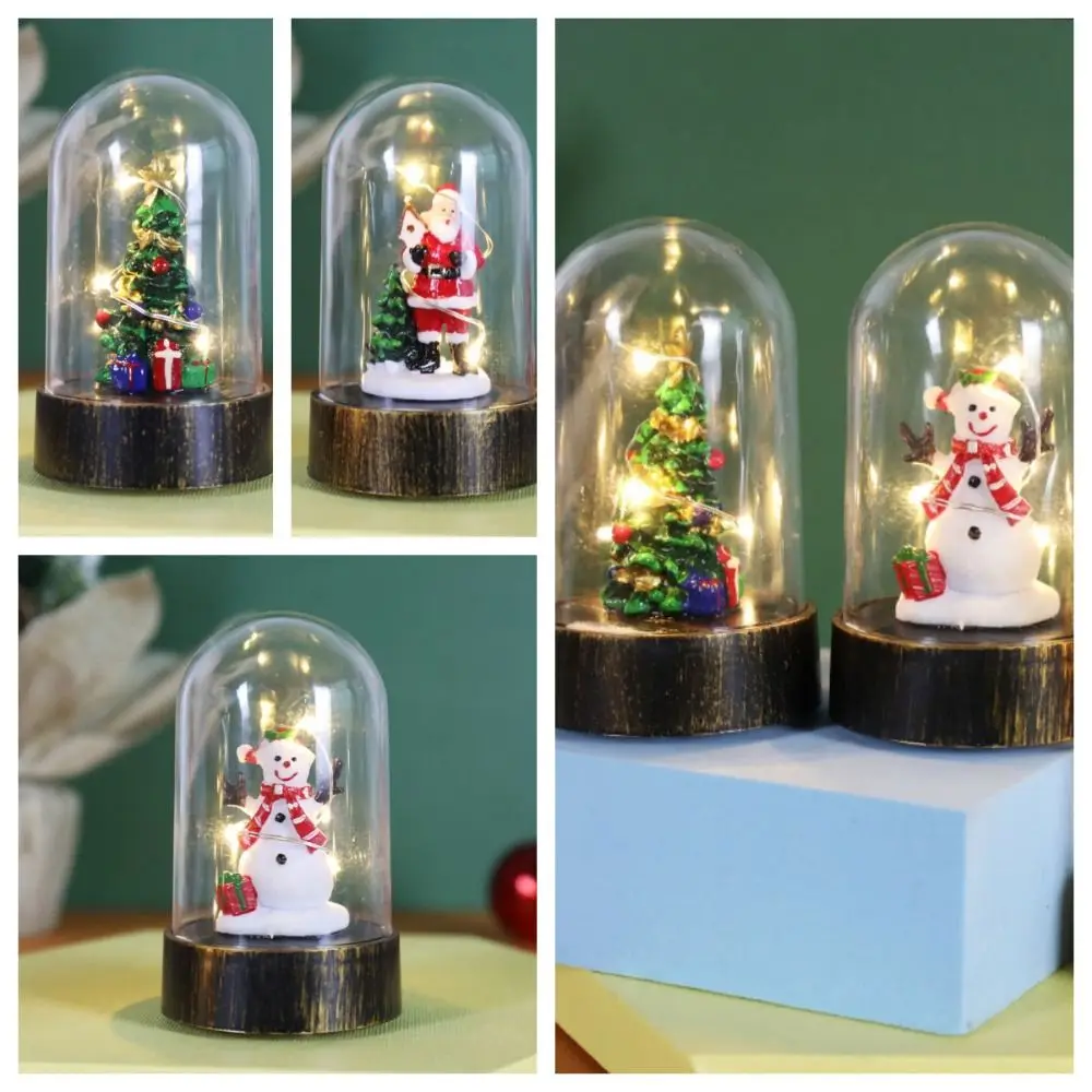 Glowing Christmas Desktop Decoration Lantern Snowman Santa Claus Christmas Snow Globe Lamp Battery Operated LED