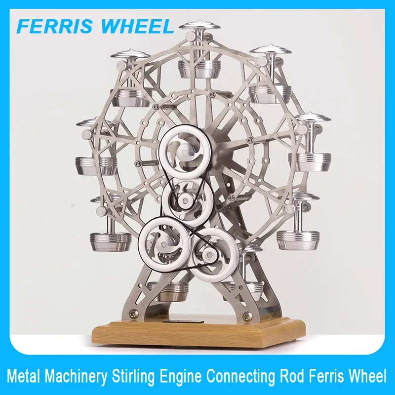 Imported Stirling Engine Linkage Assembly Ferris Wheel Assembly Movable Metal Mechanical Model Kit DIY Assembly for Adult Kids