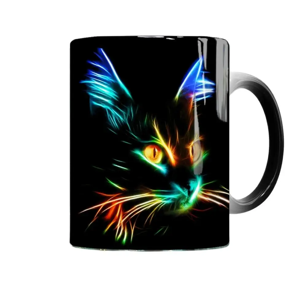 New Colors Magic Cat Coffee Mug Color Changing Mugs Cup 110z Ceramic Tea Milk Cup Gift