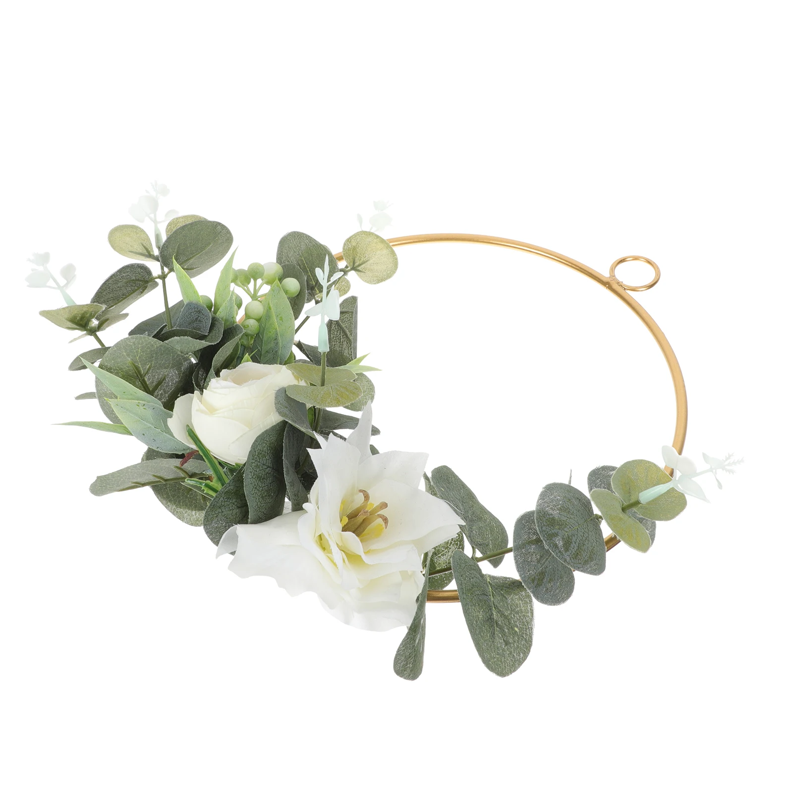 

Metal Artificial Fake Wreath Decor Creative Door Hanging Pendant Wall Flowers Home Decoration Nordic Geometric Easy