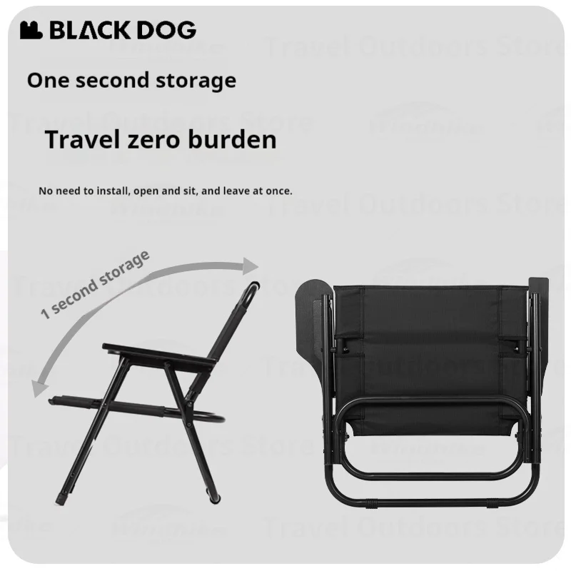Naturehike BLACKDOG cadeira de acampamento com suporte de copo 600D Oxford tubo de liga de carbono para pesca ao ar livre portátil de plástico poltrona de madeira