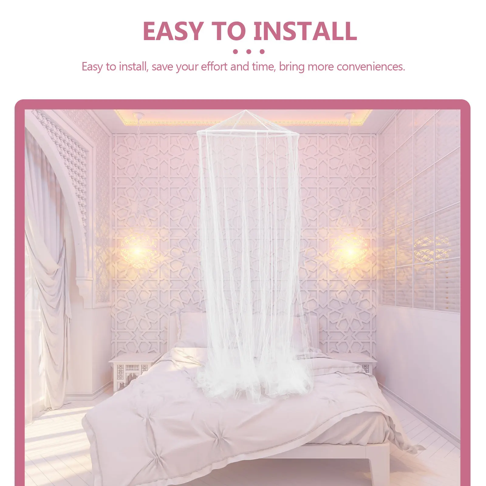 Circular Mosquito Net Bed Canopy Netting Curtain Polyester Mesh for Night Sleep Protection Against Mosquitoes Flies Disease