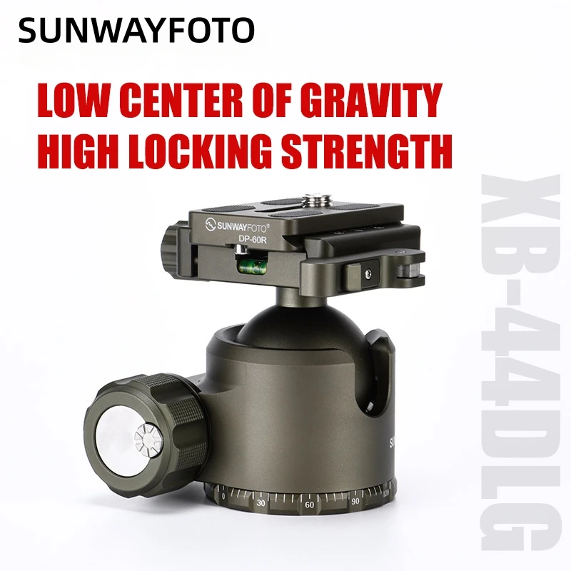 

SUNWAYFOTO 44mm Ballhead Low Profile Camera Mount XB-44DLG for Tripod with Arca-Swiss Quick Release Plate Army Green