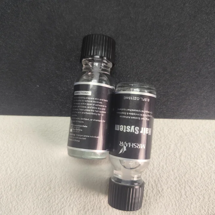 2 Bottles 15ml MRSHAIR Hair System Adhesive Strong Hold Invisible Seamless Wig Glue for Lace Wig Toupee Hairpieces