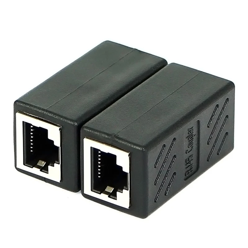 Conector de Cable de red RJ45, cabezal recto de red, conector de extensión de Cable de red de banda ancha para ordenador, cabezal de doble paso