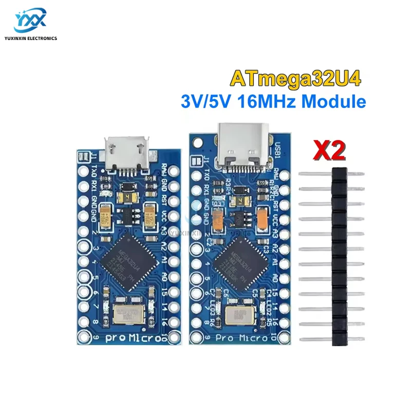 1PCS New Pro Micro ATmega32U4 5V/16MHz Module with 2 Row Pin Header for Arduino Leonardo Best Quality In Stock