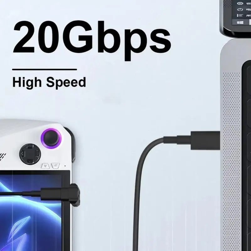R53C Platzsparender USB-C-Adapter 20 Gbit/s 8K60 Hz PD140W für ROG Handheld Game Office Geräteverwaltung – Detail 5