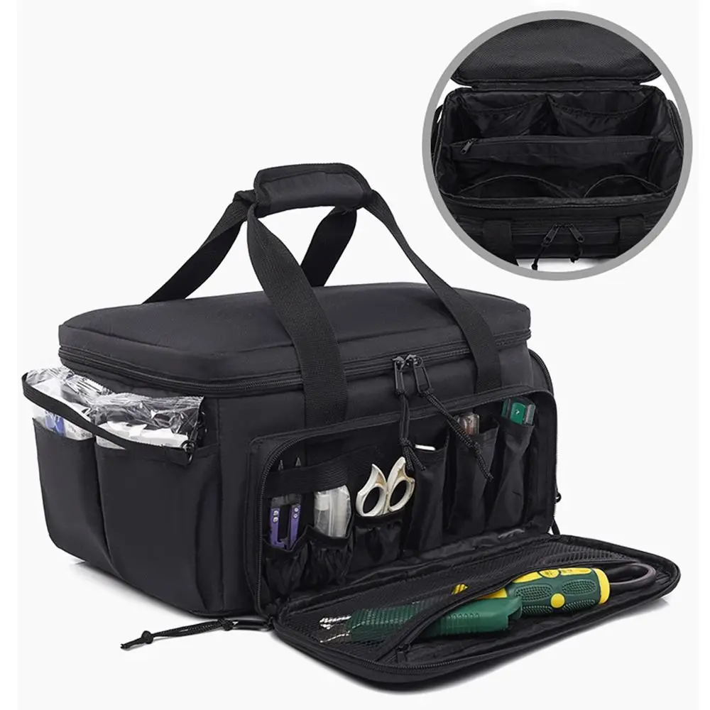 

Multipocket Electrician Tool Tote Bag Wear-Resistant Wide Mouth Garden Tool Handbag with Handle Large Capacity Tool Storage Bag