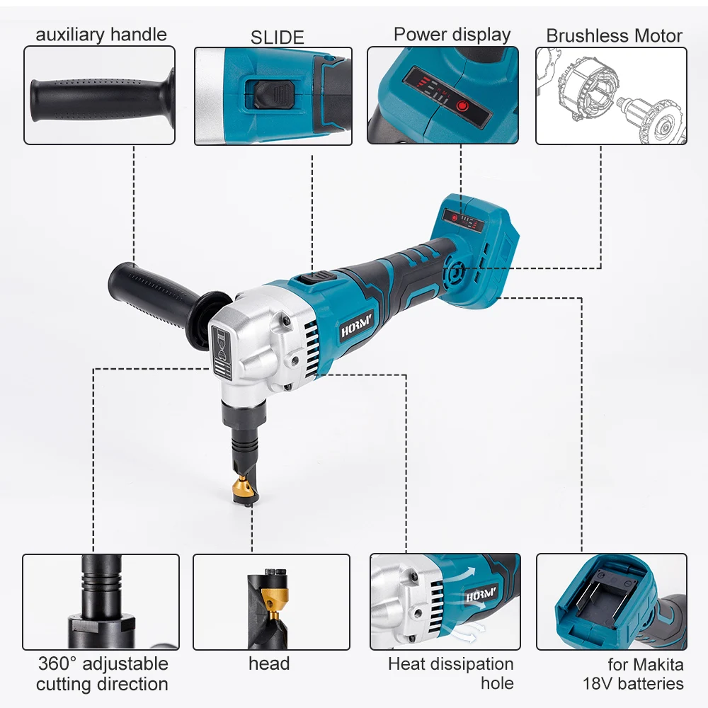 Imagem -02 - Tesoura de Impacto sem Escova Ferramenta Elétrica de Corte de Ferro 600n. m 18v 650w Makita Bateria de 18v