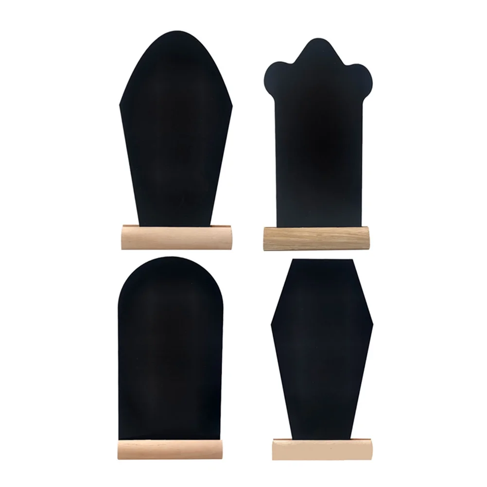 4pcs Mini Blackboard Decor Wooden Chalkboards For Message Note Writing Reusable School Notice Display Easter Desktop Adorn