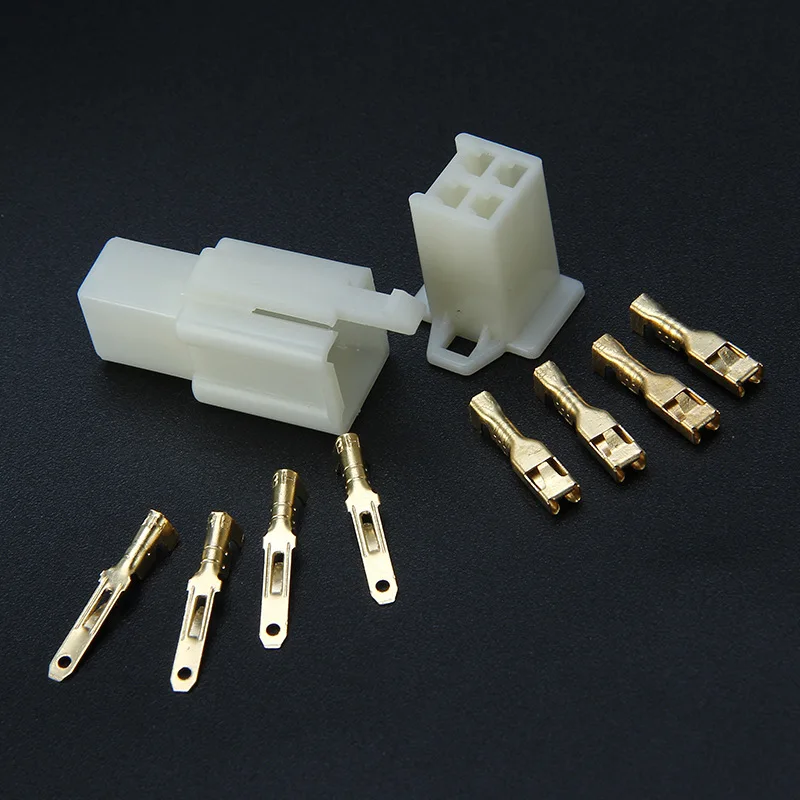 10Sets 2.8mm 4 Pin Automotive 2.8 Electrical wire Connector Male Female cable terminal plug Kits Motorcycle ebike car