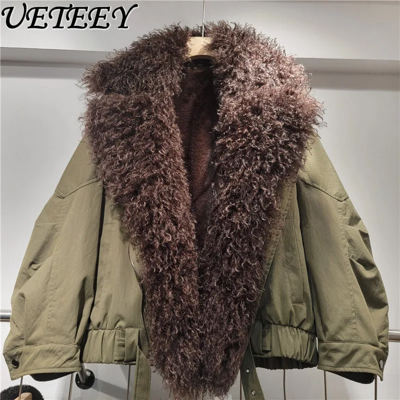 2025 가을 겨울 신상 패셔너블 우아한 스타일리시 숏 재킷 캐주얼 심플 대형 라펠 다용도 인조 모피 코트