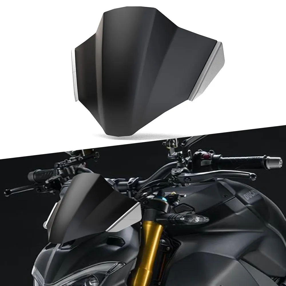 Motorcycle Windscreen Windshield Cover Aluminum Motorbikes Wind Deflector For Ducati Street*fighter V4S 2020 2021 2022 2023 2024