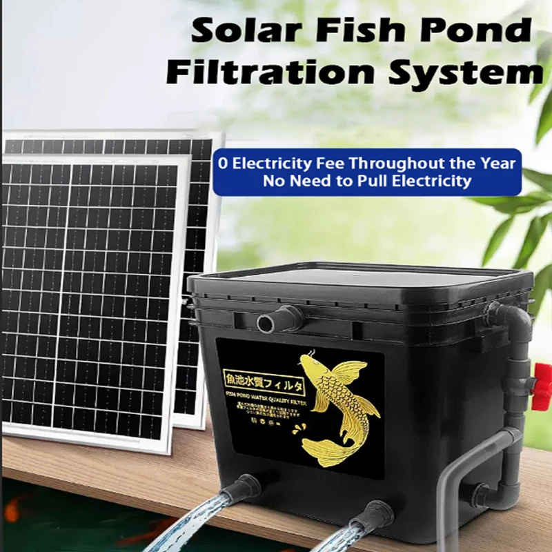 24V Solar - driven Large Fish Tank External Filter Bin Silent Aquarium Water Purification Circulation Filter System