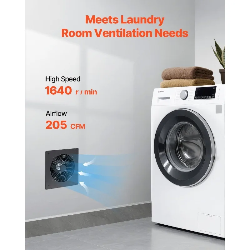6-дюймовый настенный вентилятор, 205 CFM, вытяжной вентилятор, двигатель переменного тока
