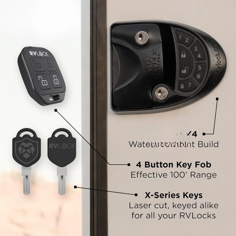 Door Lock Keyless Entry Keypad, Durable Camper Door Latch, and Premium RV Lock Replacement with Patented Security Technology