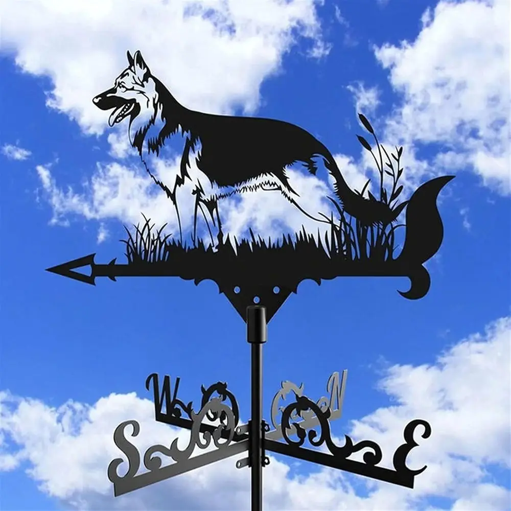 

Retro-Style Stainless Steel Weather Vane for Farm-Themed Garden, Adjustable, Ideal Patio Yard Decor (Dog)