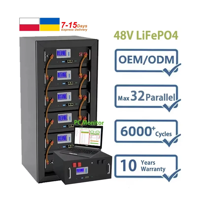 

2025 hot sale 51.2V 16S BMS Prismatic a Solar Inverter Battery 100Ah 120Ah 200Ah 300Ah LiFePO4 Pack Battery 48V Lithium Ion Phos