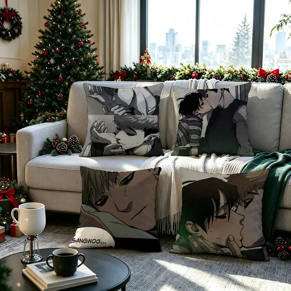 Killing Stalking Korean Manga  Pillow cover Soft Microfiber Pillowcase Home Sofa Decor Surprise Decorative printed.