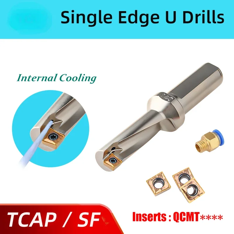 SF TCAP Single Edge U Drill With insert QCMT 2.25D 2.5D 3.25D Drilling Turning Boring And Other Integrated Multi-Function Drill