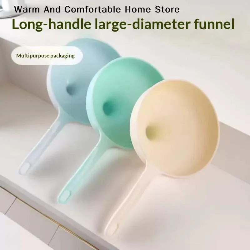 【W】Wheat Straw Large Caliber Kitchen Funnels Wiith Handle Food Grade Funnels For Kitchen Liquid Separation