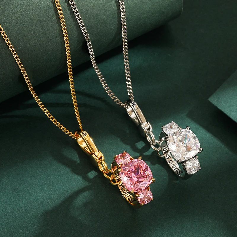 

1Pc Exquisite sophisticated diamond-encrusted Ring Pendant,Large Diamond Keychain Necklace,Couple's Sweater Chain Decoration